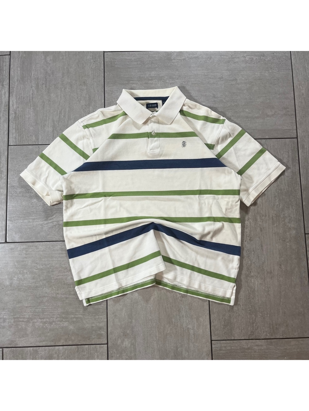 IZOD Striped Cotton Polo Shirt large